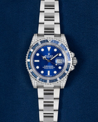 White Gold Diamond Sapphire Rolex Submariner 116659SABR Watch | Grand Caliber Dallas