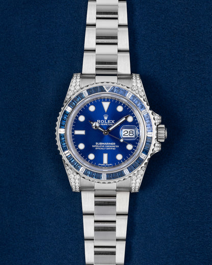 White Gold Diamond Sapphire Rolex Submariner 116659SABR Watch | Grand Caliber Dallas