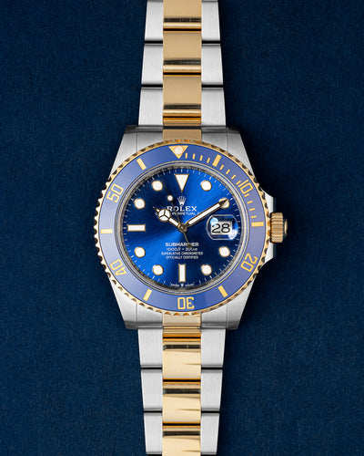 Two Tone Yellow Gold 41mm Rolex Submariner 126613LB Oyster Strap
