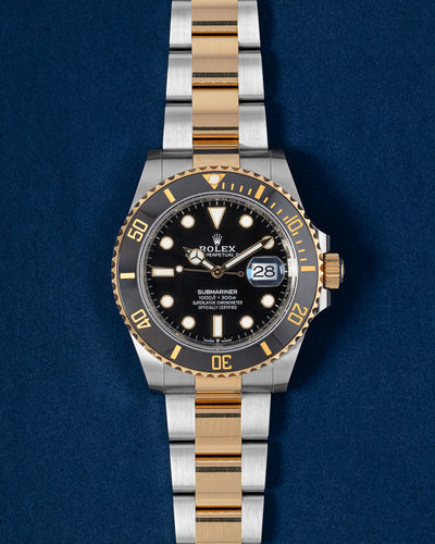 Two Tone Yellow Gold Rolex Submariner 126613LN Black Dial Watch | Grand Caliber