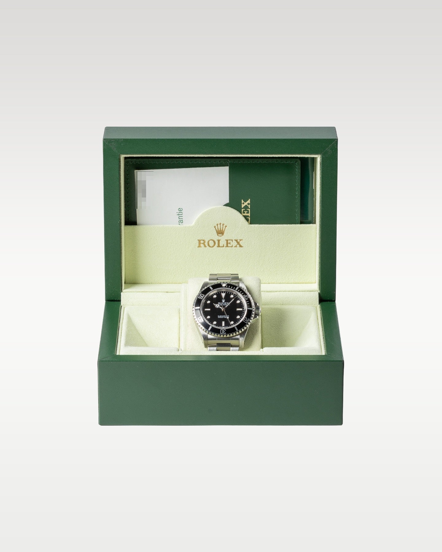2007 Rolex Submariner No-Date 14060M complete neo-vintage full set with its original green luxury presentation box and papers