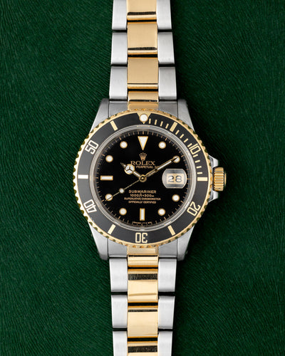 Rolex Submariner Two Tone Yellow Gold Oyster Strap 16803 Watch