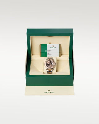 Two Tone Rose Gold Rolex Yacht Master 116621 Brown Watch | Grand Caliber Dallas