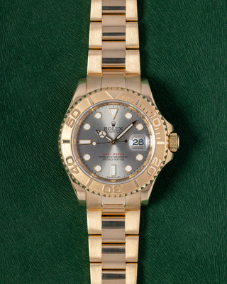 Yellow Gold Rolex Yacht Master 16628 Silver Dial Watch | Grand Caliber Dallas