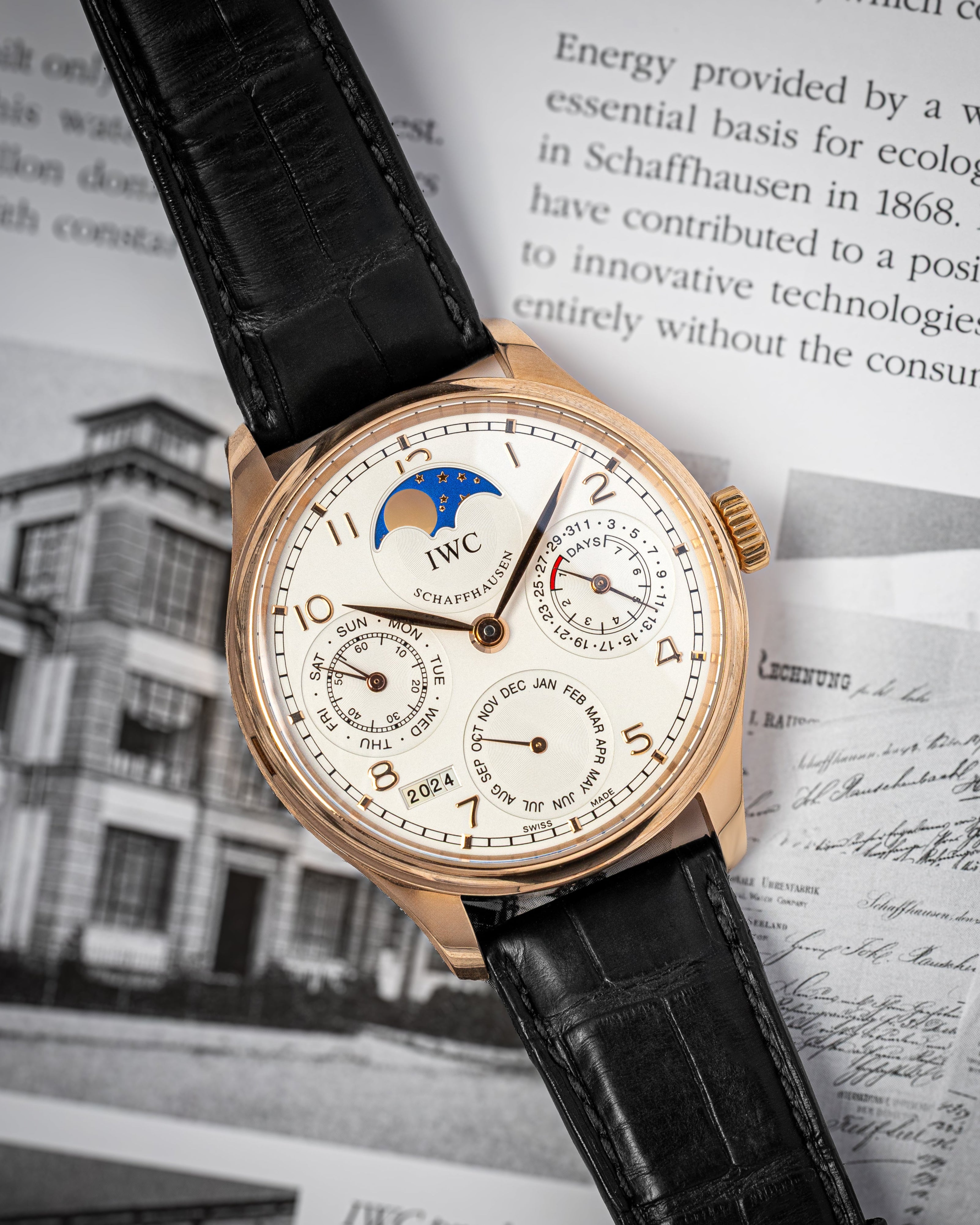 Rose Gold IWC Portugieser Perpetual Calendar IW502302 Watch | Grand Caliber Dallas