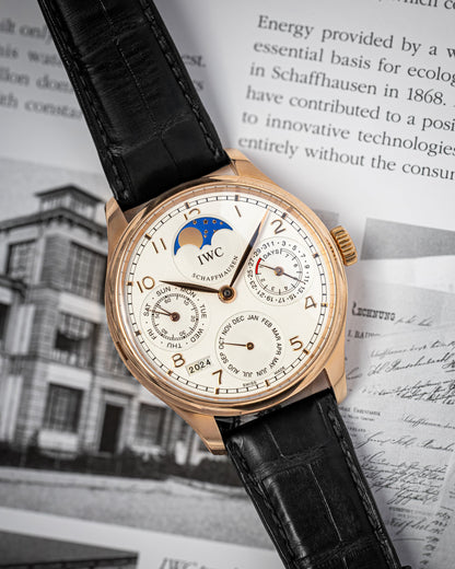 Rose Gold IWC Portugieser Perpetual Calendar IW502302 Watch | Grand Caliber Dallas