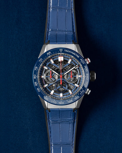 Blue Skeleton TAG Heuer Carrera Calibre Heuer 02 CBG2A11.FC6460 | Grand Caliber Dallas, Texas