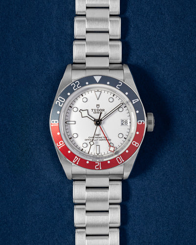 Steel White Bezel Tudor Black Bay GMT 79830RB Watch | Grand Caliber Dallas