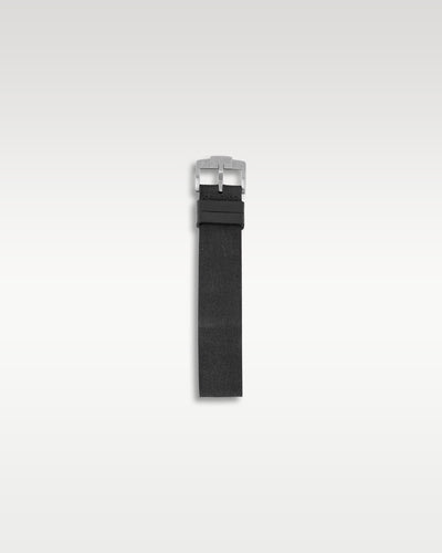 Included secondary one-piece black rubber strap with embossed fabric motif and titanium pin buckle for the Pelagos FXD