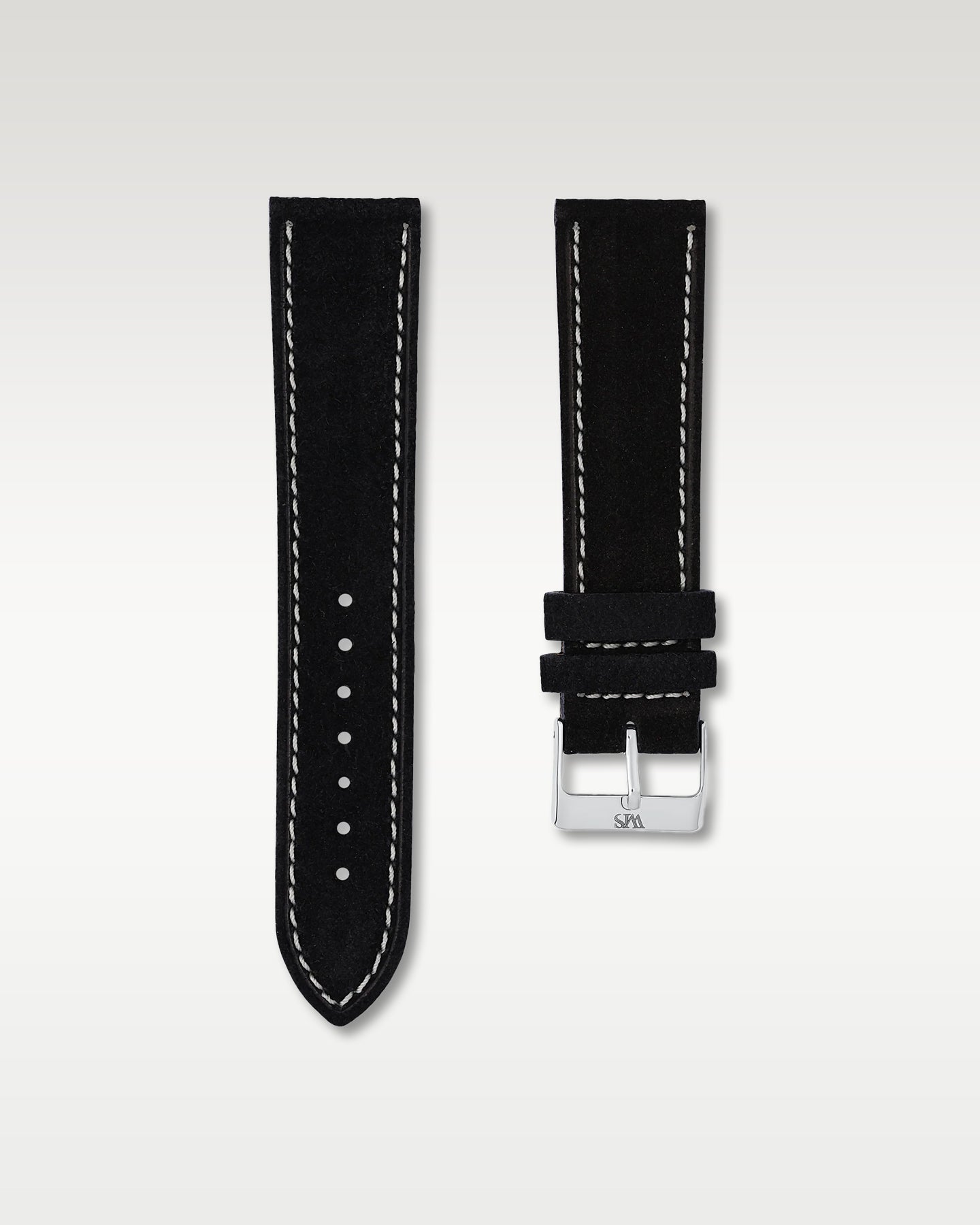 Tuxedo Black Italian Suede Leather Watch Strap 24mm