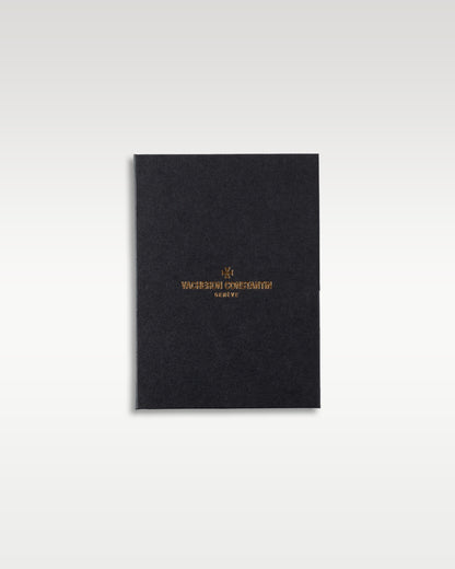 closed black luxury leather textured Vacheron Constantin Geneve watch certificate passport booklet