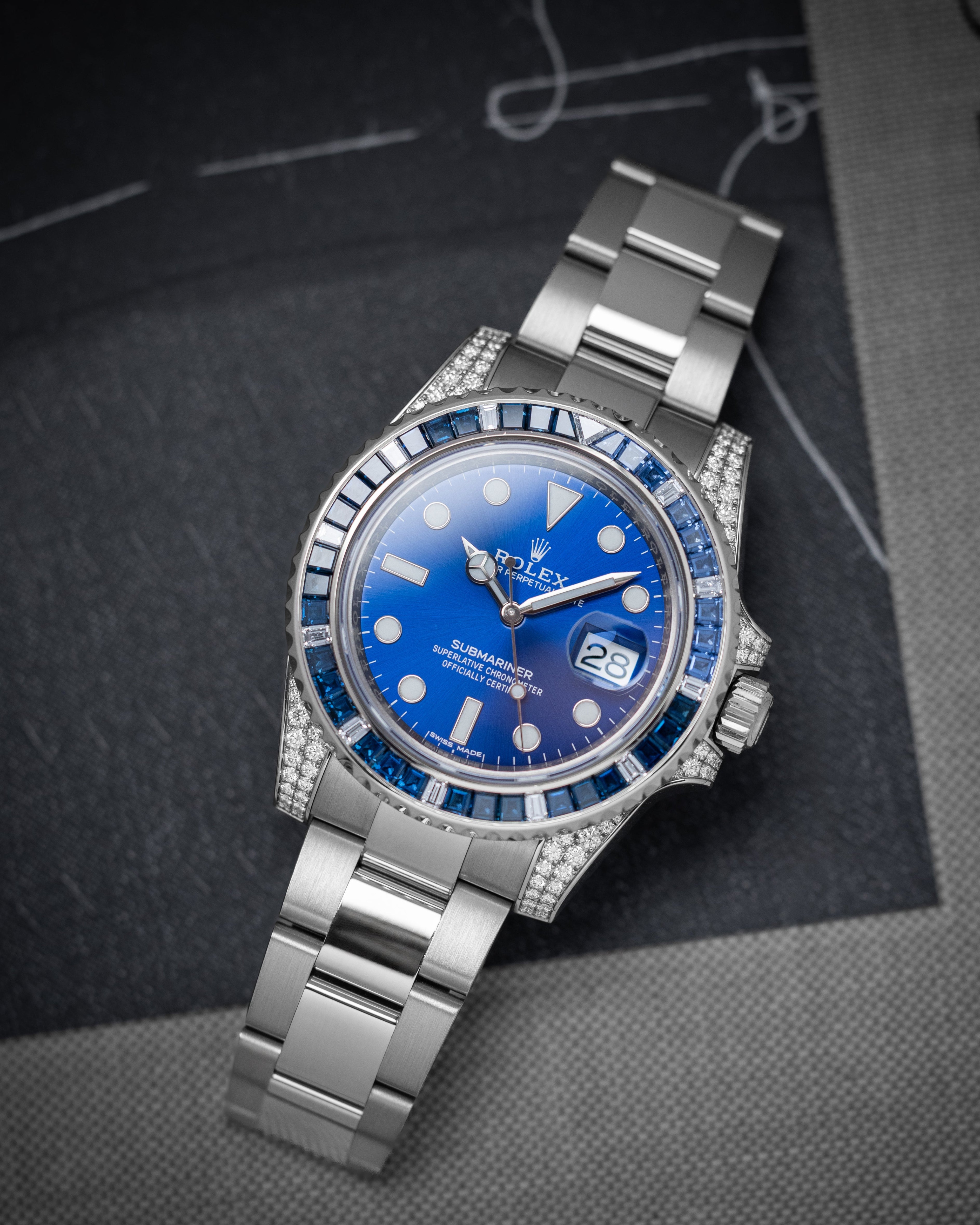 White Gold Diamond Sapphire Rolex Submariner 116659SABR Watch | Grand Caliber Dallas