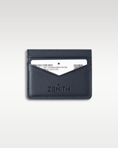 Official black leather Zenith branded sleeve card holder wallet for registration documents