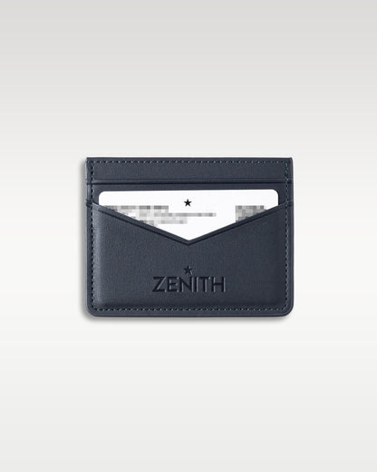 Official black leather Zenith branded sleeve card holder wallet for registration documents