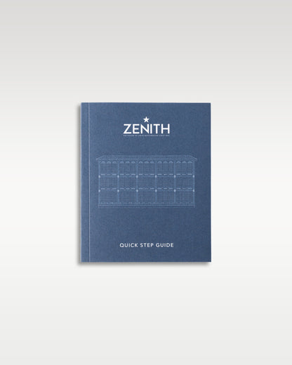 Official blue Zenith Defy Skyline skeleton user operating manual and quick step instruction booklet
