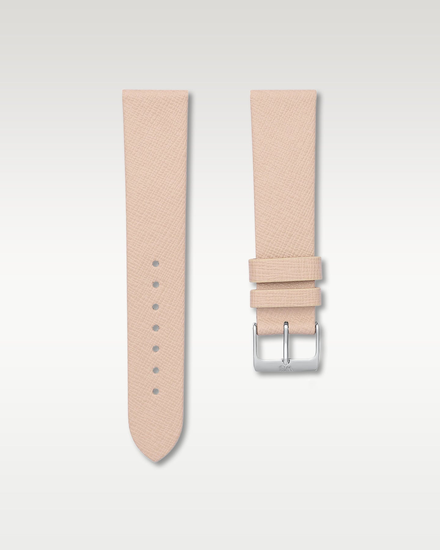 WISSTRAPS 20mm Beige Saffiano textured calfskin leather watch strap with tonal stitching and a stainless steel pin buckle