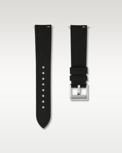 Underside and hardware view showing integrated quick-release push levers and signed WIS pin buckle on black sailcloth