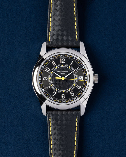 40mm White Gold Black Carbon Motif Dial Patek Philippe Calatrava 6007G-001