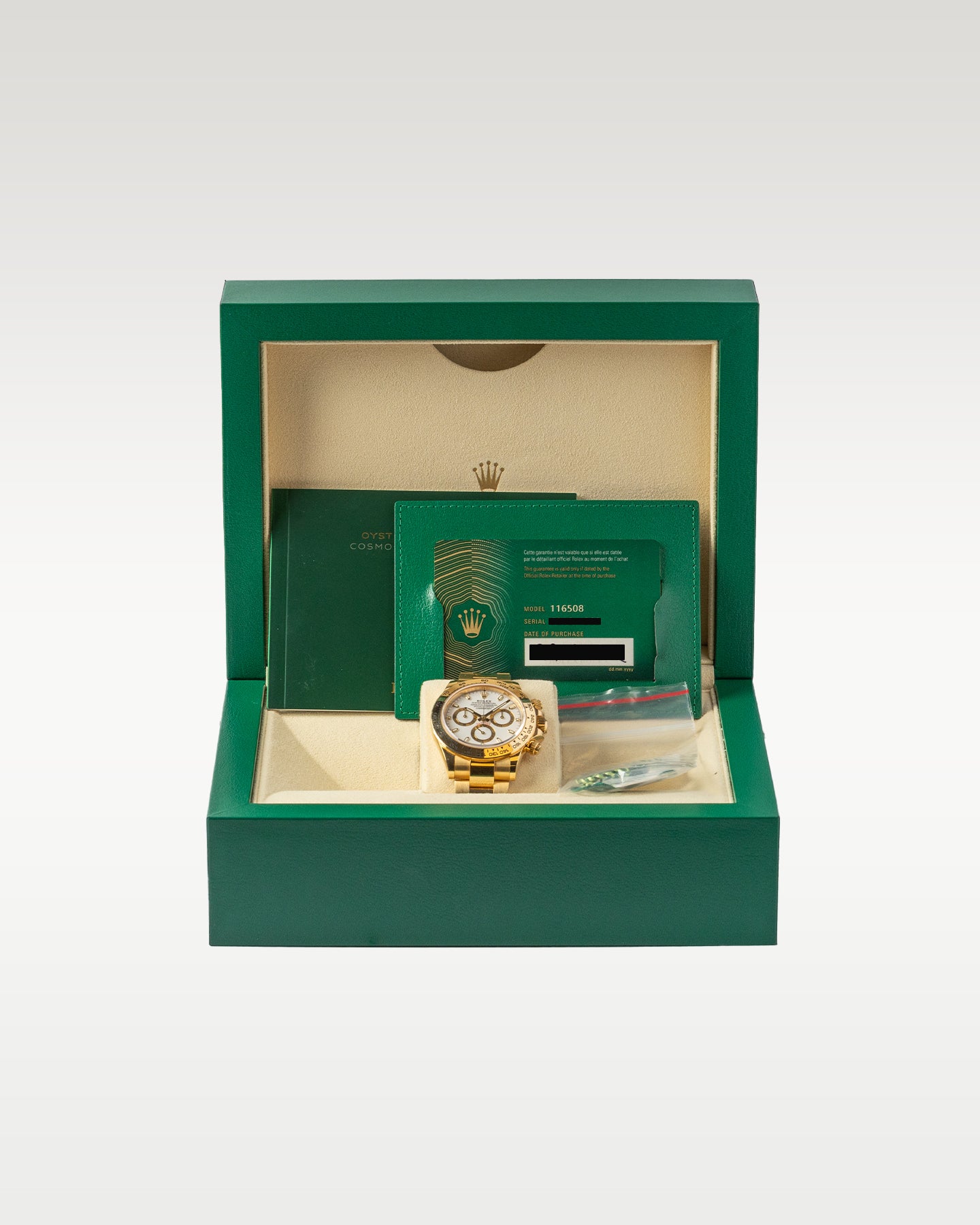 Rolex Daytona White Dial Yellow Gold Bezel 116508